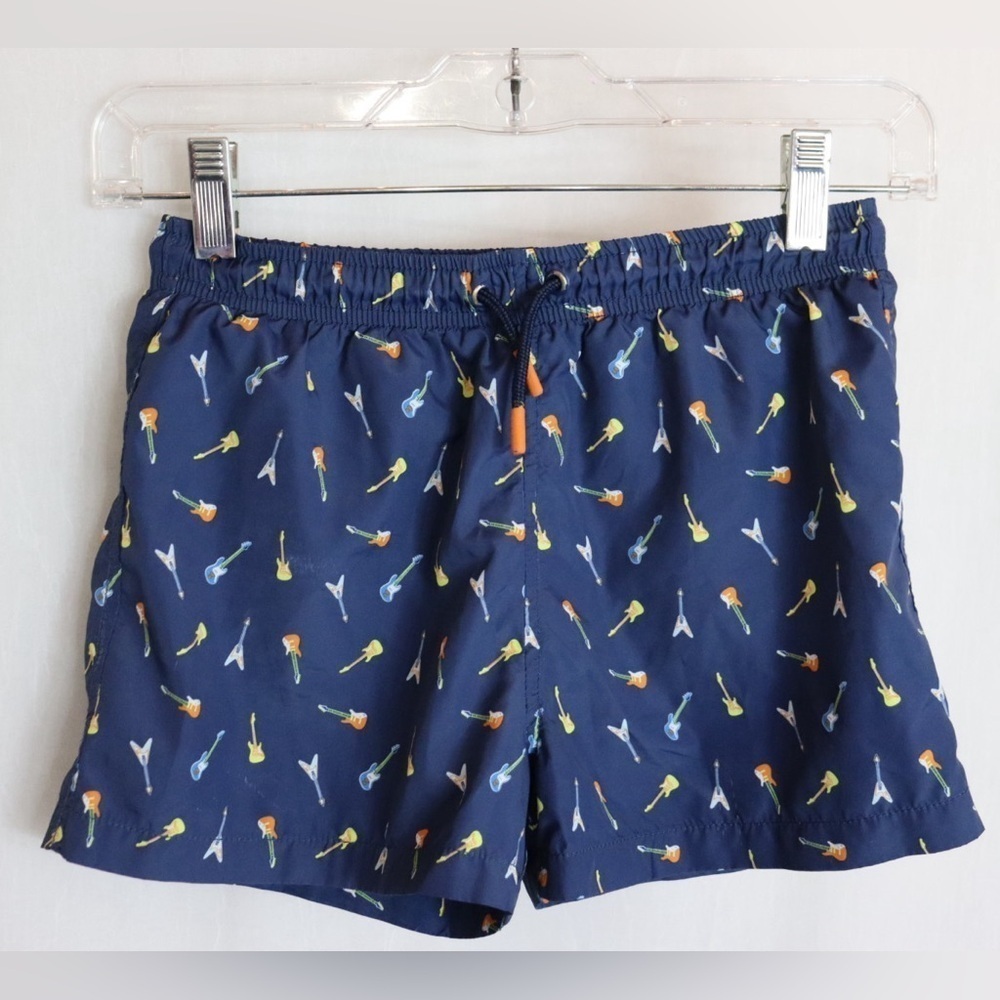 ZARA 9-10Y Guitar Print Swim Shorts